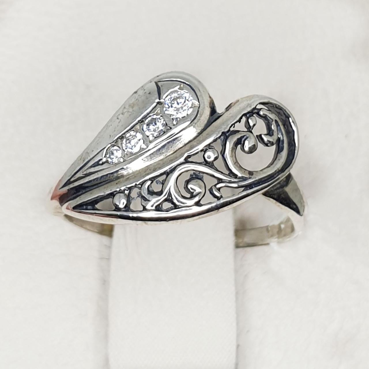 Кольцо серебряное Бал с кубическим цирконием р. 16,5 1,72 г (1412953201)