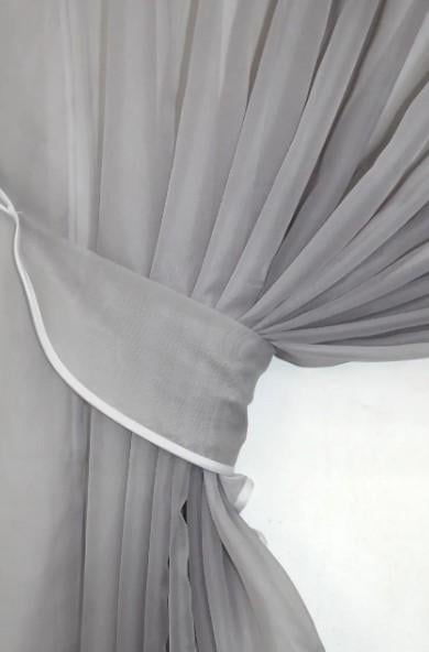 Занавеска на кухню с подвязками 330х170 см Серый/Черный (101к) - фото 5 Занавеска на кухню с подвязками 330х170 см Серый/Черный (101к) - фото 5