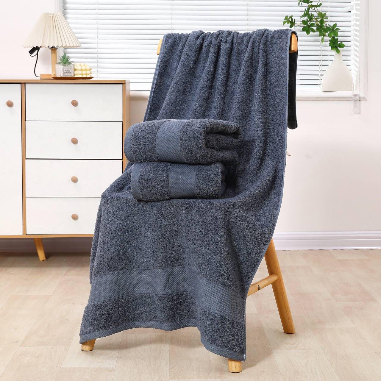 Комплект рушників махрових Malloory Home 50х90/70х140 см Темно-сірий (6958-1)