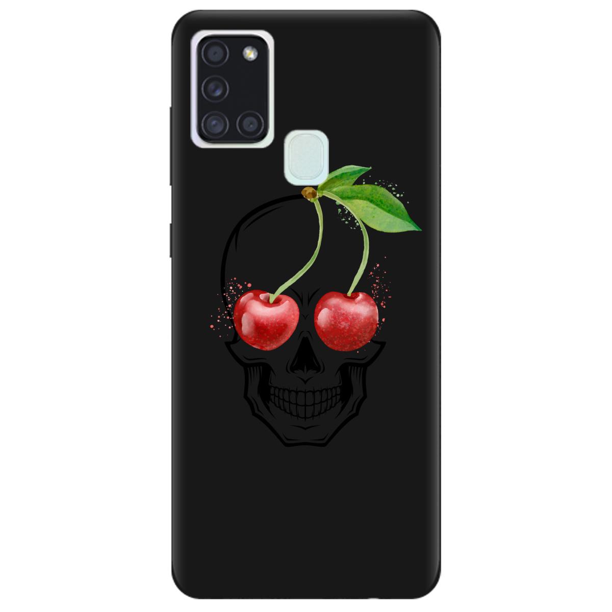 Силиконовый чехол Zorrov для Samsung Galaxy A21s - Cherry skull (14100050221087780)