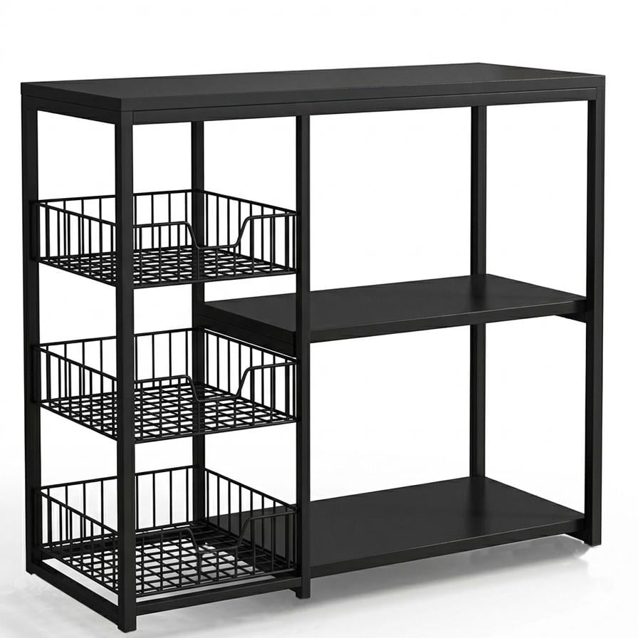 Етажерка для кухні A-Plus A-W56B 80х30х80 см Чорний (35046970)