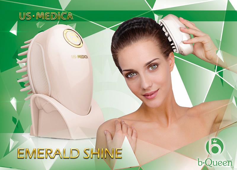 Прибор для массажа головы US MEDICA Emerald Shine Розовый (US0538) - фото 4