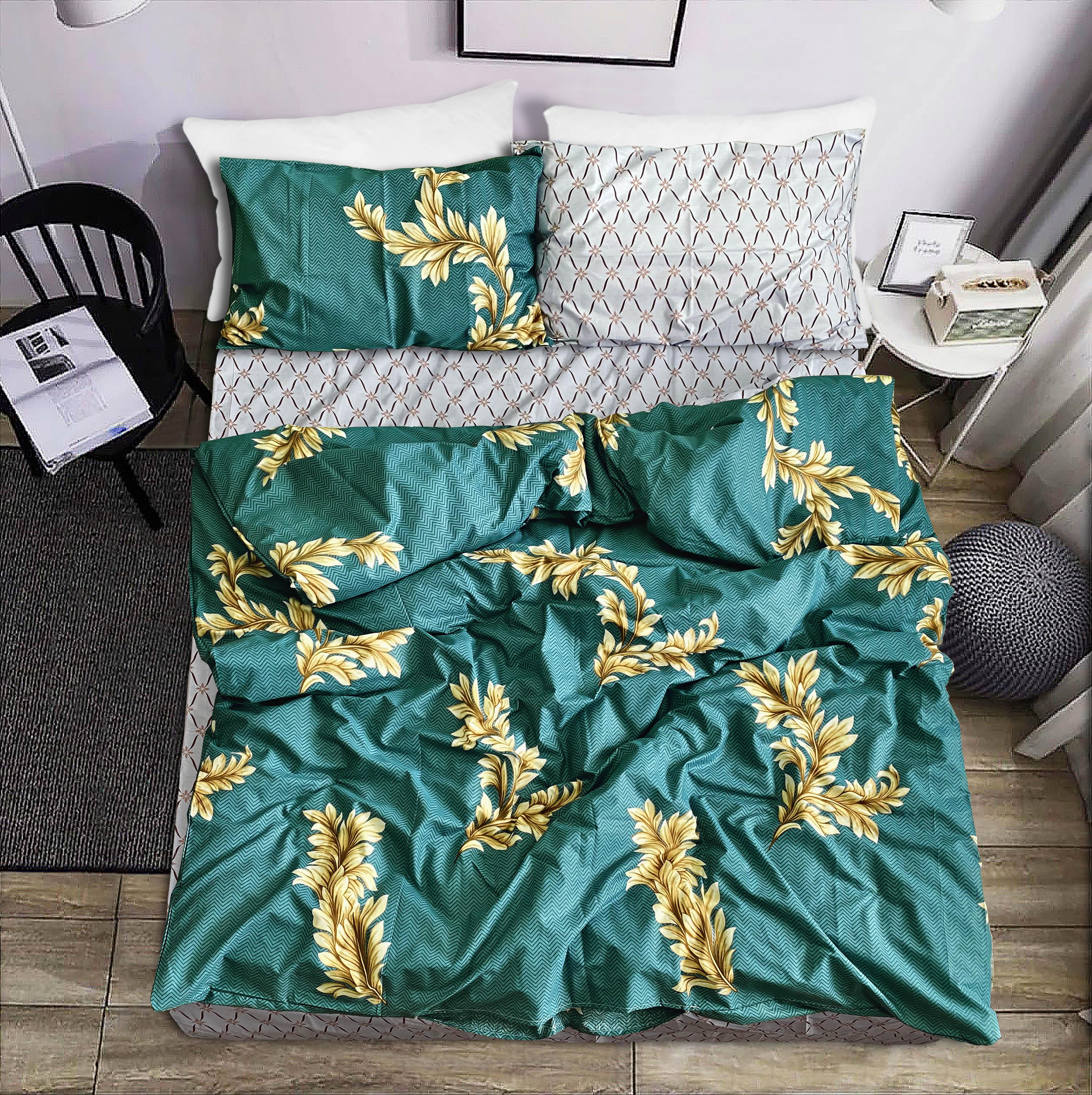 Постельное белье Zastelli 497-498 ветка бязь двуспальный 175х210 см Золотой (20651)