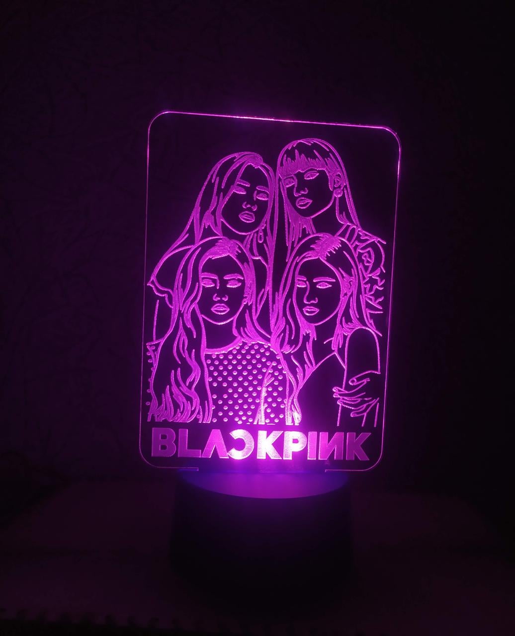 3d-ночник "BlackPink" логотип несколько подсветок/батарейка/сеть 220V (1897402512)
