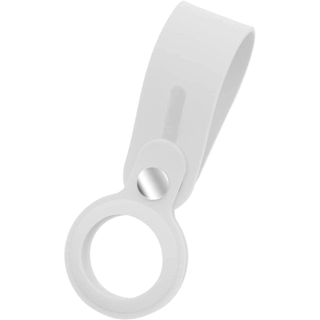 Силиконовый чехол брелок ArmorStandart Silicone Loop for AirTag with Button, White (ARM58923) - фото 1