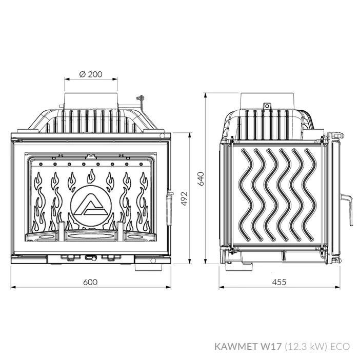 Топка каминная KAWMET W17 12,3kW (18925905) - фото 2