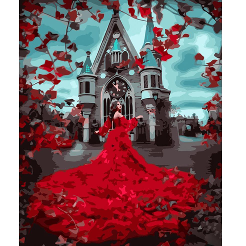 Картина по номерам Strateg Цветочное платье 40x50 см (Str-HH072)