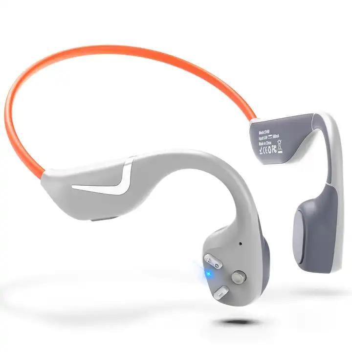 Наушники беспроводные костные Paramita DV68 Bluetooth 5.3 RGB Серо-оранжевый (26389572)