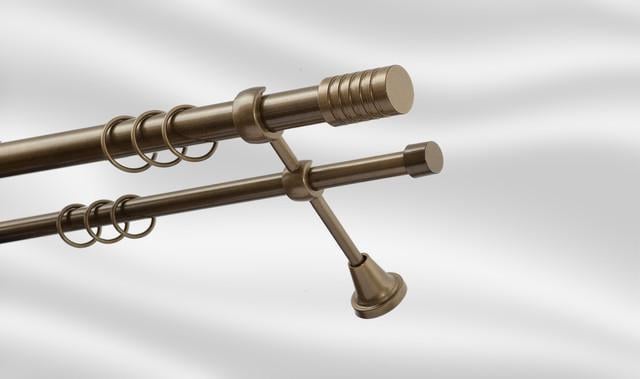 Карниз для штори Plastidea Циліндр металевий подвійний з гачками D 25-16 мм 200 см Антик - фото 1 Карниз для штори Plastidea Циліндр металевий подвійний з гачками D 25-16 мм 200 см Антик - фото 1