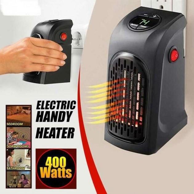 Портативний обігрівач дуйка Rovus Handy Heater настінний з термостатом та дисплеєм Чорний - фото 5