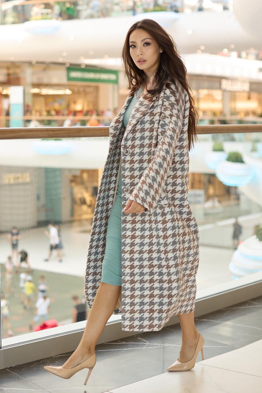 Женское пальто Seventeen L-XL Серый с бежевым Женское пальто Seventeen L-XL Серый с бежевым