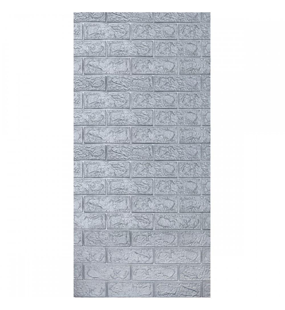 3D-панель декоративная самоклеющаяся Кирпич в рулоне 20000x700x3 мм Серебряный