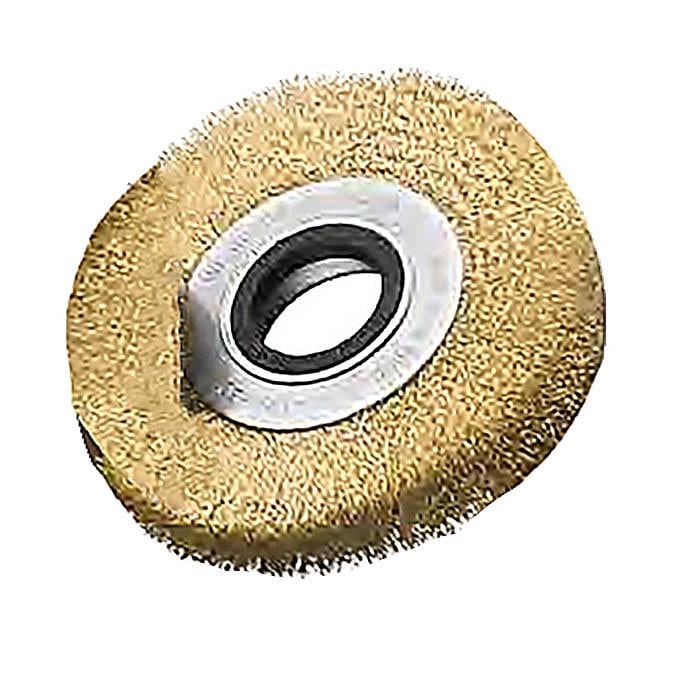 Щітка циліндрична Lessmann 200х27х50 мм латунний гофрований дріт 0,2 мм 6000 об/хв комплект насадок (13782)