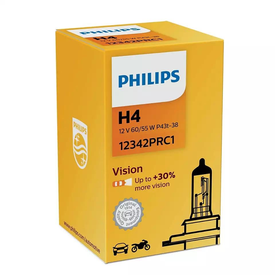 Автомобильная лампа PHILIPS H4 Premium 12V 60/55W +30%