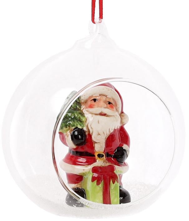 Набор новогодних декоративных подвесок Санта в шаре 10х8,9х10,5 см 2 шт. (BD-827-431)