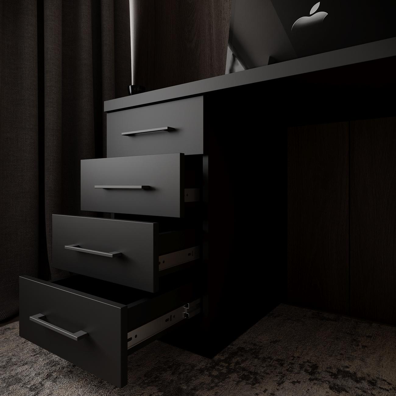 Компьютерный стол Mebellini Торонто лофт 1200x600x770 мм Черный (арт.SKEP1000-200) - фото 3 Компьютерный стол Mebellini Торонто лофт 1200x600x770 мм Черный (арт.SKEP1000-200) - фото 3