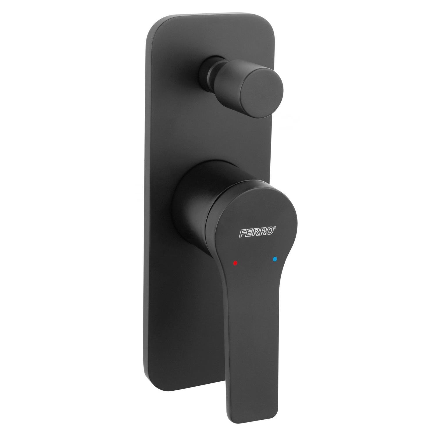 Смеситель скрытого монтажа Ferro Stratos BSC7PBL с переключателем Черный (174812)