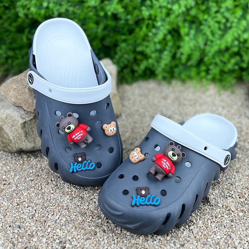 Крокси чоловічі VS-00161-420 з джибітсами p. 44 27,5-28 см Сірий (77591382)