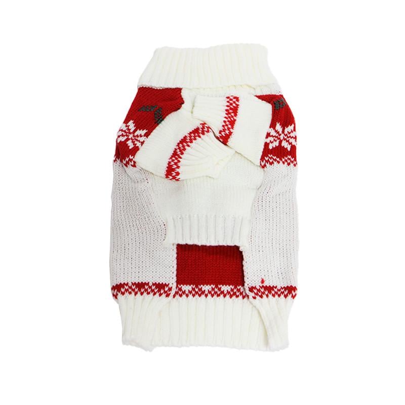 Светр для собак та котів Lesko 2111CGLK9070 в'язаний теплий M White (31457608)