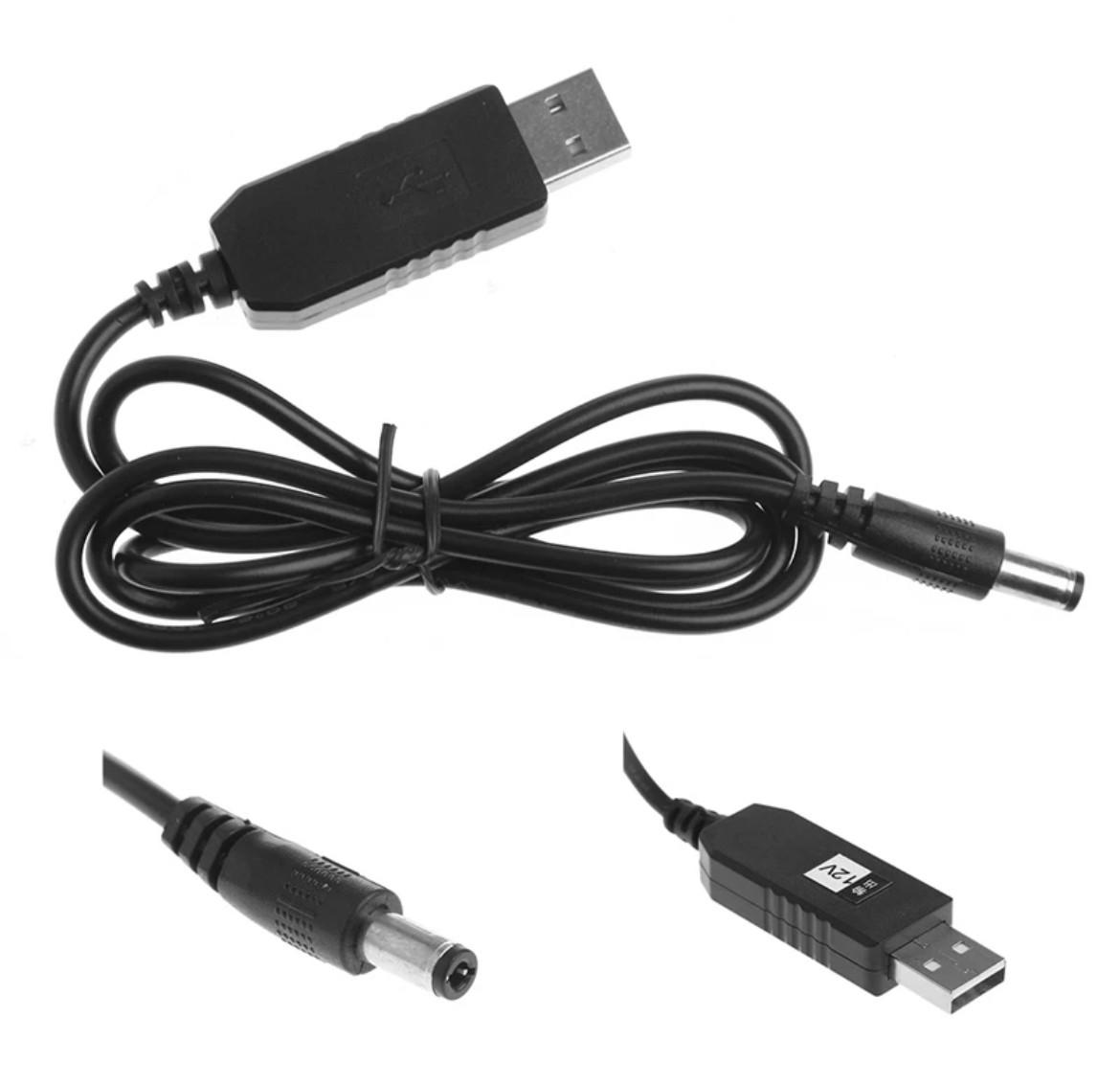 Кабель USB-DC для роутера USB-DC 12 V 5,5x2,1 мм Черный (110) - фото 4