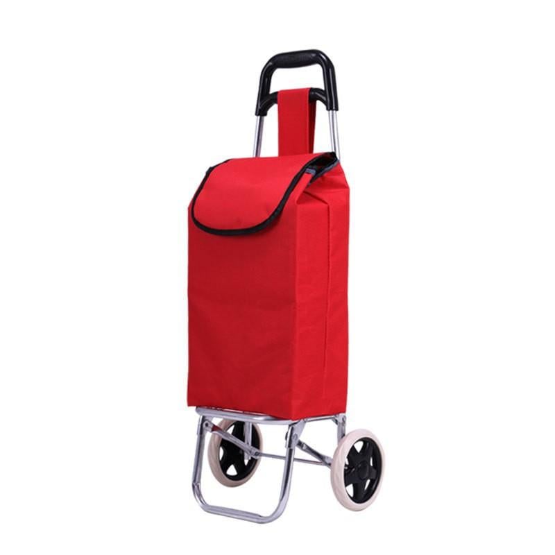 Сумка-тележка складная SKK-02 на колесах с ручкой 50х30х18 см Red (784780242)