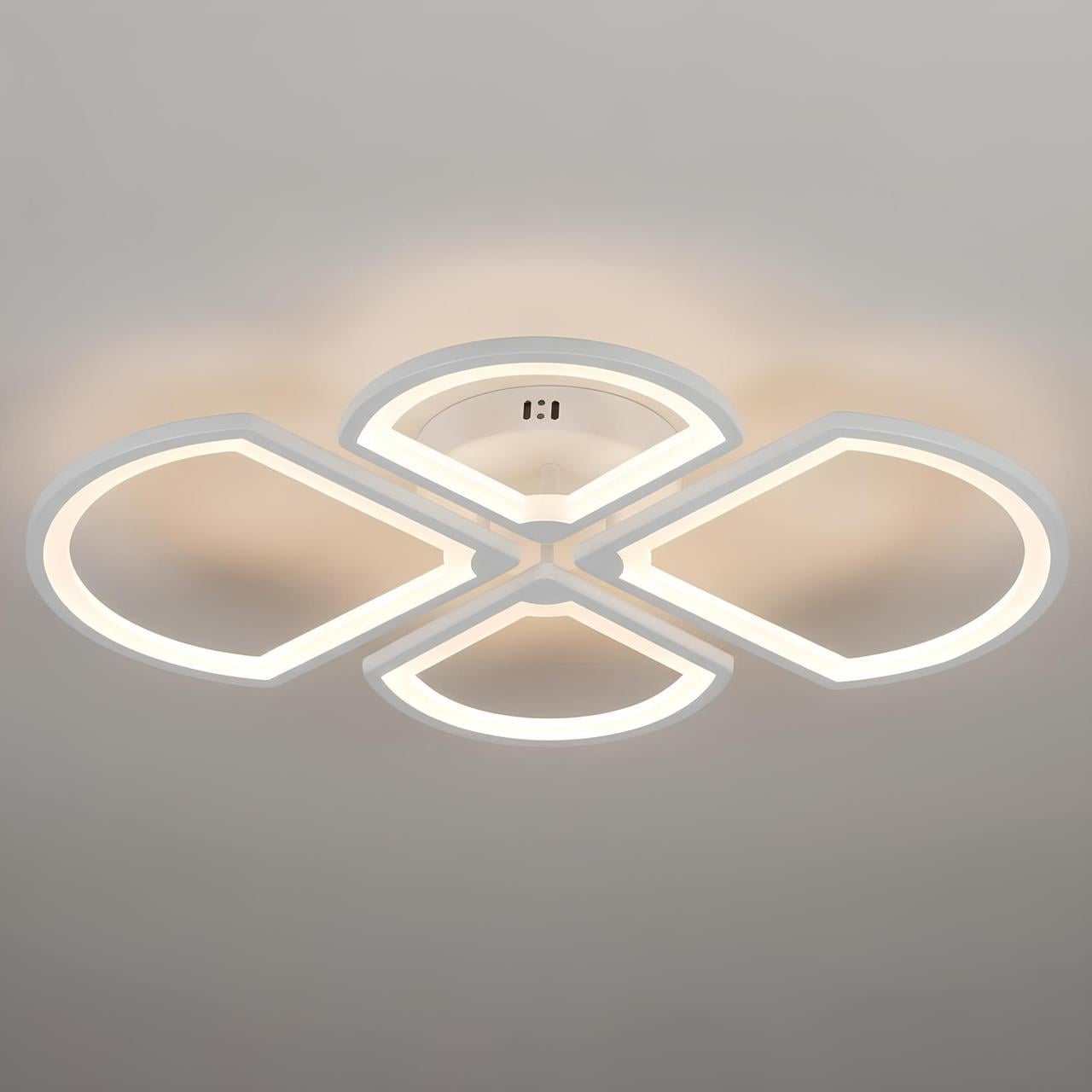 Люстра светодиодная Valeso 116W с металлическим каркасом 3000K-6500K с пультом Белый (G 1142/2+2 WT)