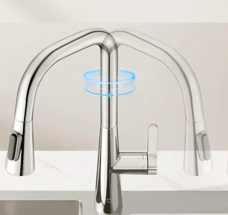 Смеситель для кухни MiJia pull-out kitchen faucet S1 с выдвижной лейкой - фото 4