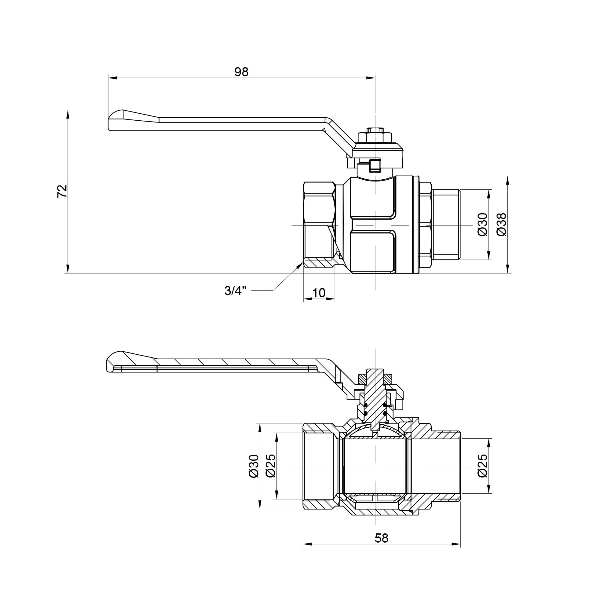 Кран кульовий ICMA 350 87350AE11 3/4" ВВ ручка (60669) - фото 2