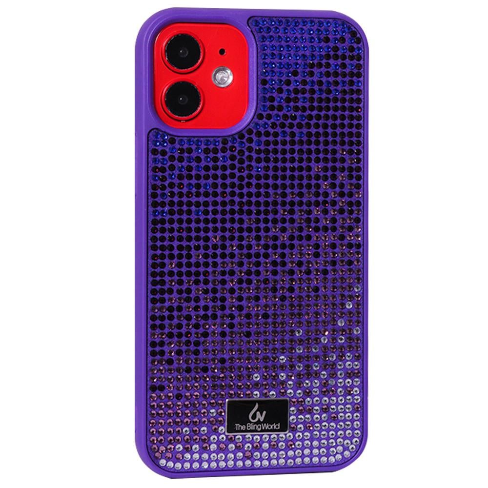 Чохол для Apple iPhone 12 Mini Bling World Luxury Rainbow Diamond Series Purple