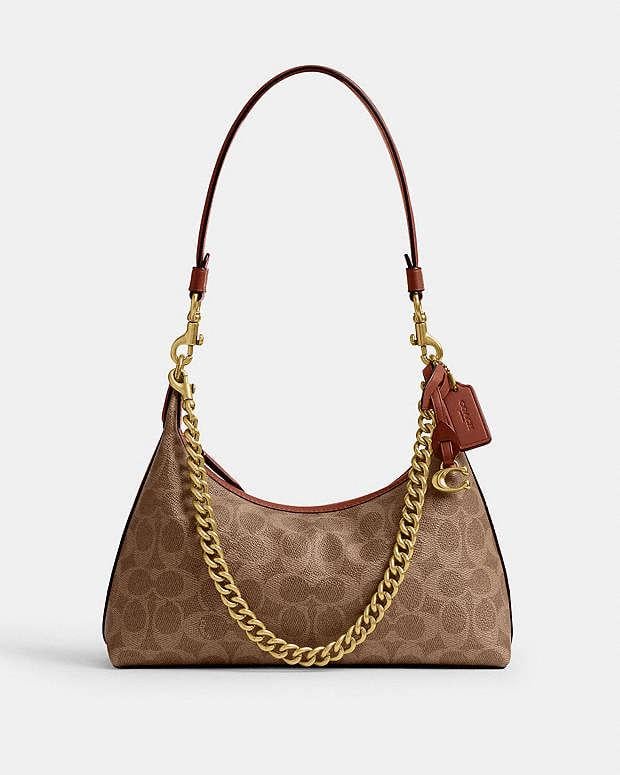 Сумка жіноча Coach Juliet Shoulder Bag 25 In Signature Canvas Бежевий (36991528)
