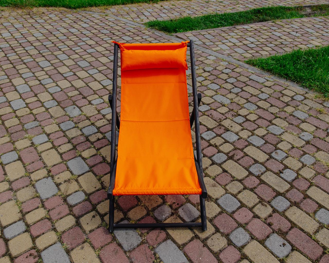 Шезлонг для дачи тканевый XRmaster с подушкой Оранжевый/Черный (0001762) - фото 3 Шезлонг для дачи тканевый XRmaster с подушкой Оранжевый/Черный (0001762) - фото 3