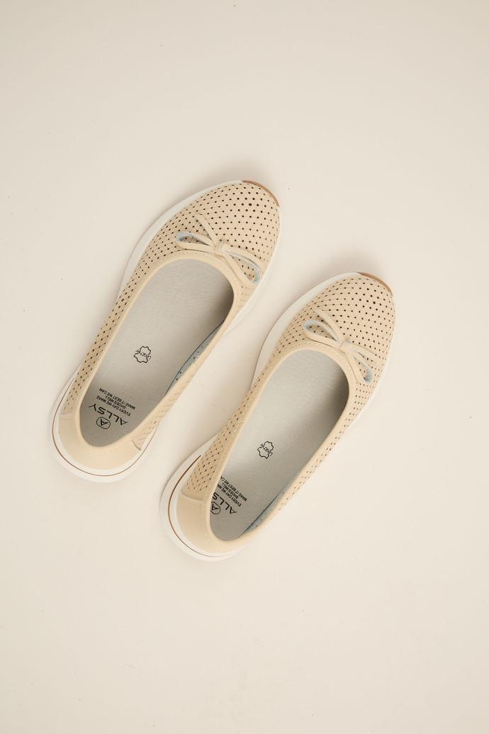 Балетки ALLSY кожаные р. 39 Молочный (196785)