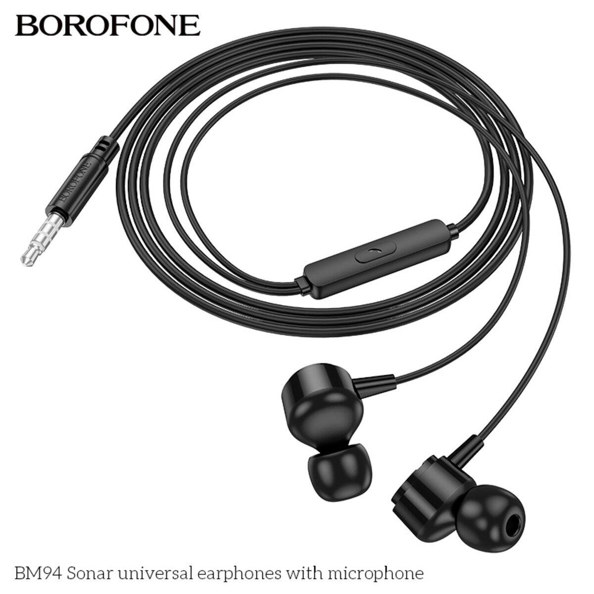 Наушники проводные с микрофоном Borofone BM94 Sonar universal earphones 3,5 мм 1,2 м Black (6941991115820) - фото 4 Наушники проводные с микрофоном Borofone BM94 Sonar universal earphones 3,5 мм 1,2 м Black (6941991115820) - фото 4