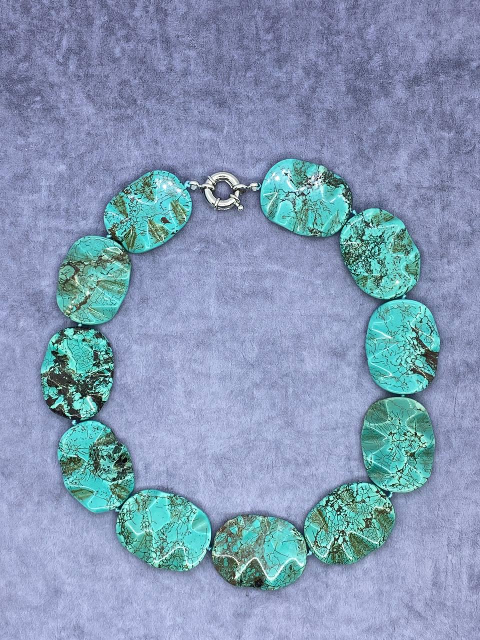 Бусы бирюза 45 см Голубой (1336)