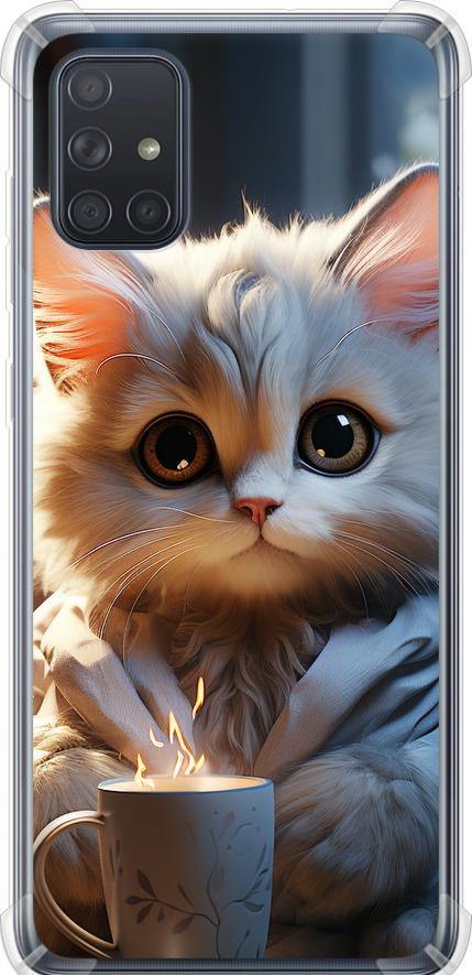Чехол на Samsung Galaxy A71 2020 A715F White cat (5646sp-1826-42517)