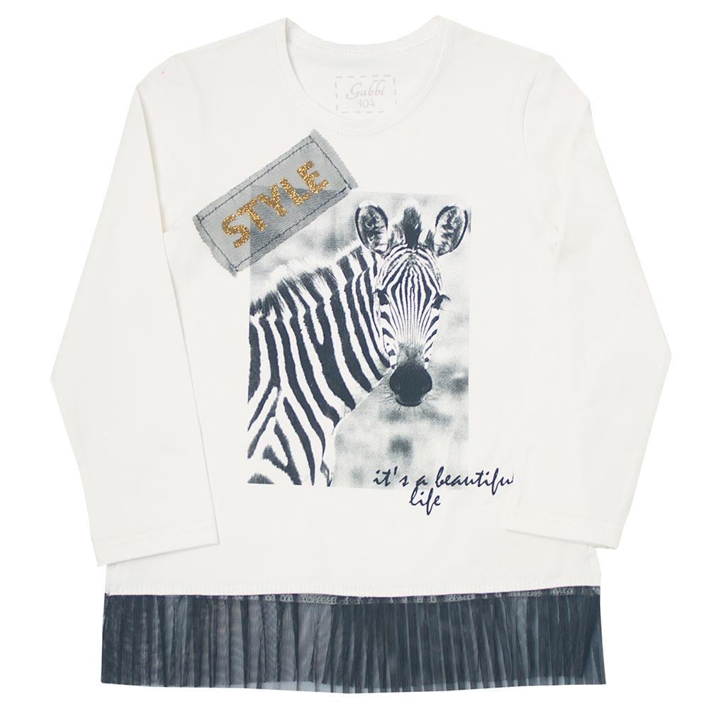 Футболка дитяча бавовняна з довгим рукавом для дівчинки Gabbi FT-19-08 Модняшка 110 см Молочний (11604)