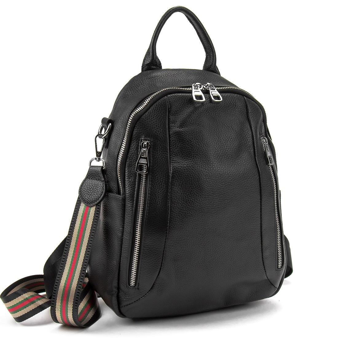 Городской рюкзак женский Royal Bag A25F-FL-857A кожаный Черный (6754) Городской рюкзак женский Royal Bag A25F-FL-857A кожаный Черный (6754)