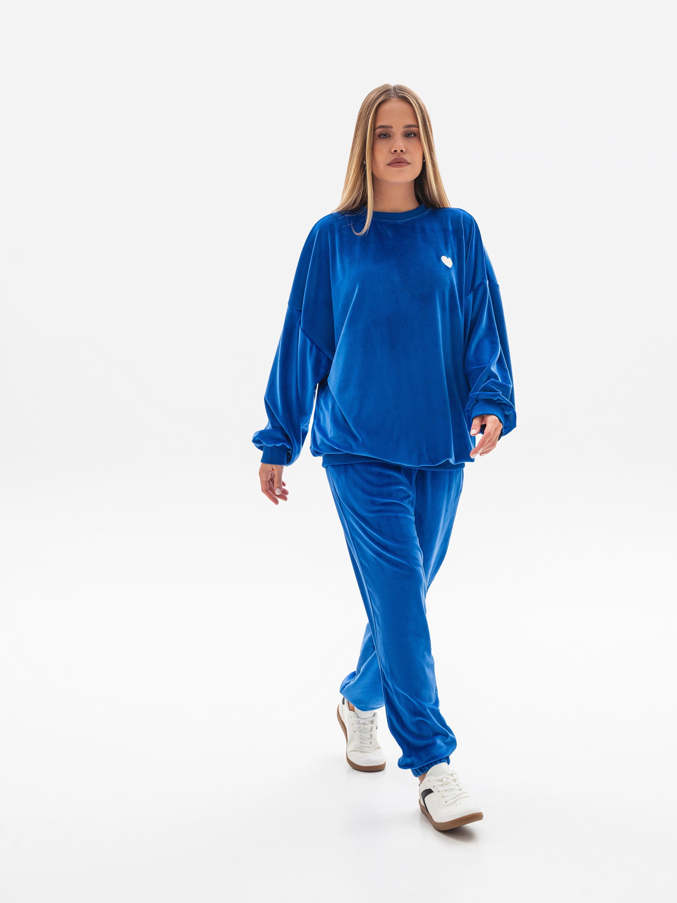 Велюровый женский костюм S/M Синий (1016) - фото 4 Велюровый женский костюм S/M Синий (1016) - фото 4