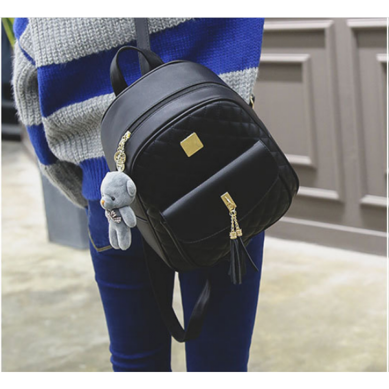 Комплект рюкзак/косметичка/візитниця 32х24х10 см Чорний (316) - фото 2 Комплект рюкзак/косметичка/візитниця 32х24х10 см Чорний (316) - фото 2