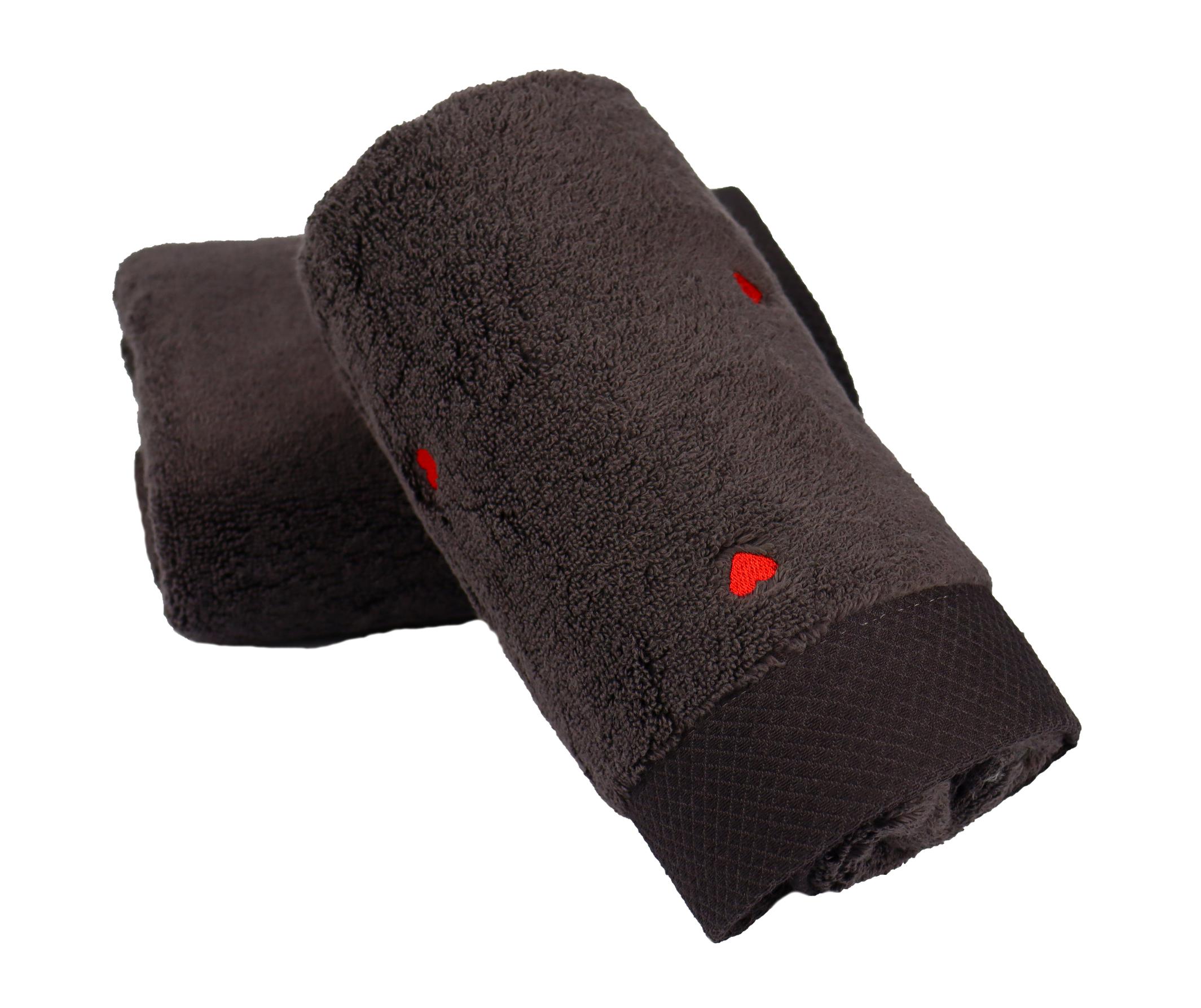 Рушник Lubow/Love Microcotton 50х90 см 550 г/м2 Темно-сірий - фото 1