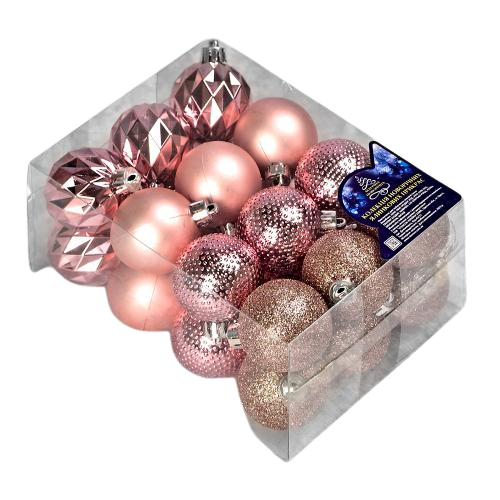 Шарики новогодние елочные Stenson 9614 пластиковые 4 см 24 шт. (13103118)