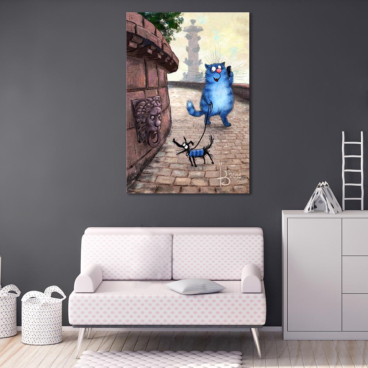 Модульная картина Прогулка Котик в Питере 1 модуль 60x90 см