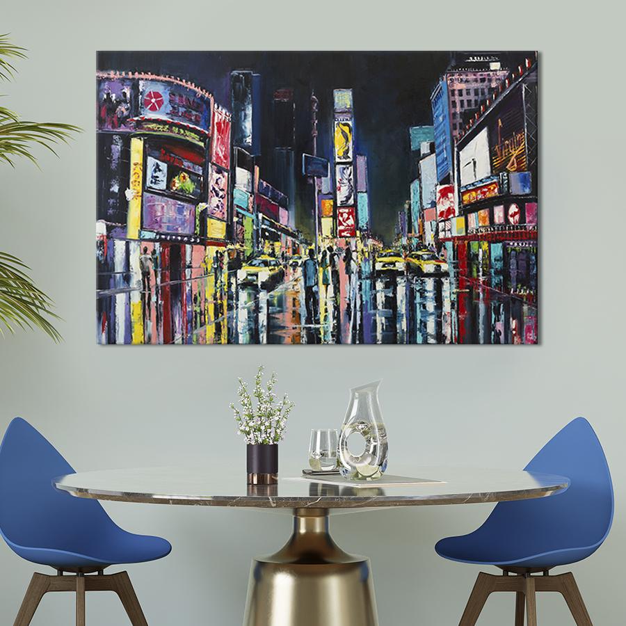 Настенный декор картина на холсте для интерьера Таймс-сквер 120x80 см (373-1)