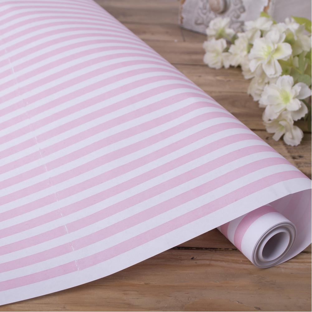 Упаковочная бумага Полоска 70 см 10 м Розовый (468-50)