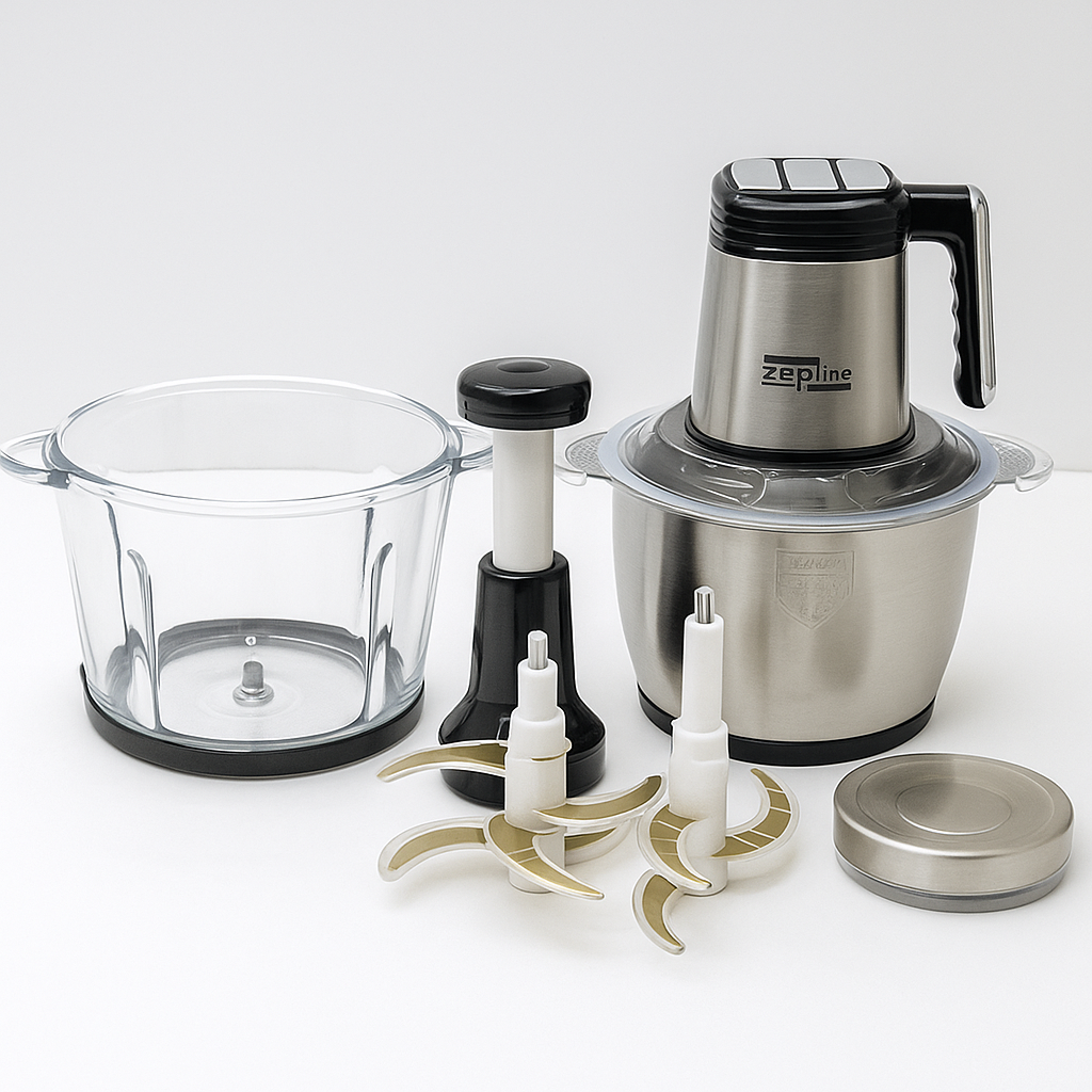 Блендер-измельчитель ZepLine ZP-00219 6в1 3000 Вт 2х3,2 л стекло/нержавеющая сталь (ML-04815)