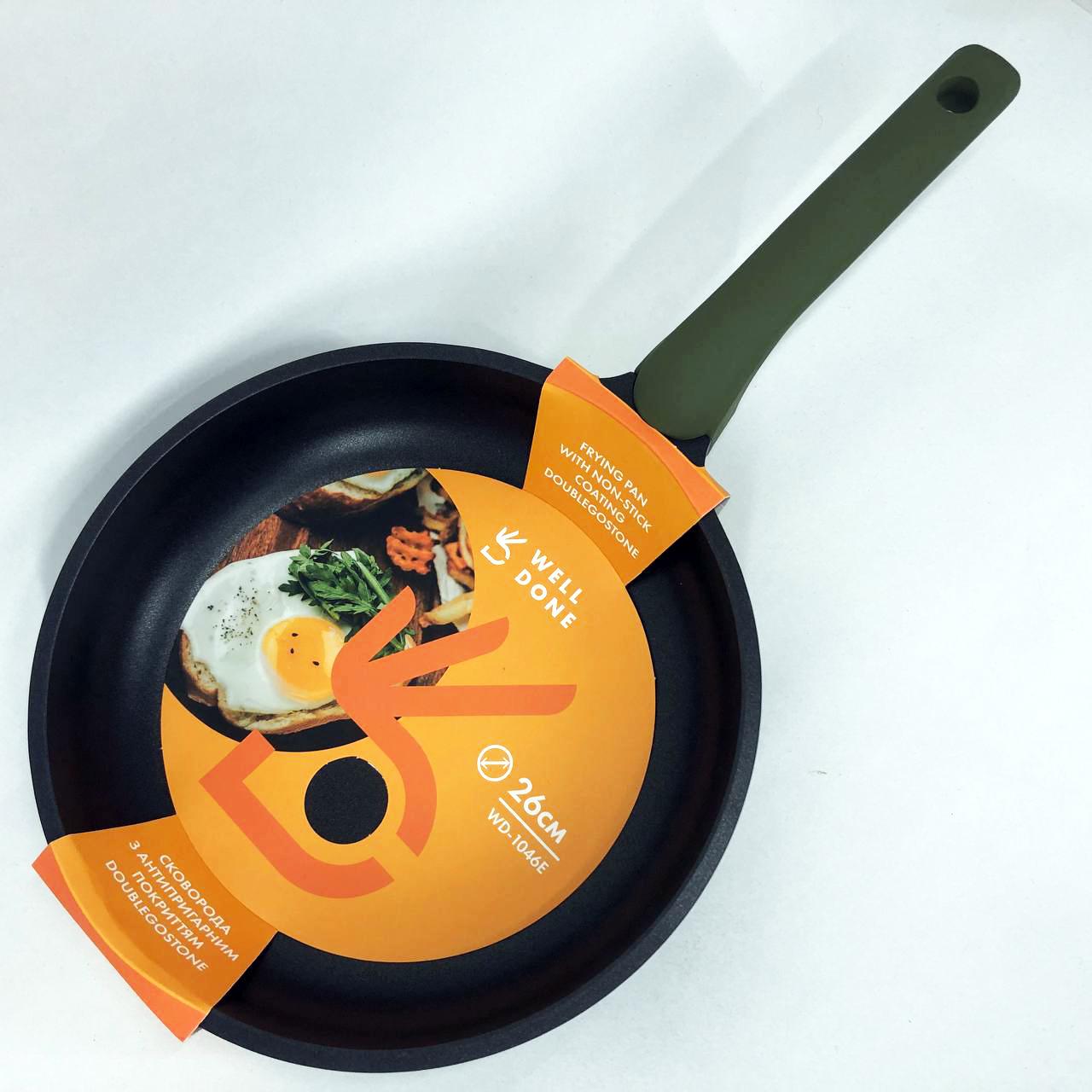Литая сковорода с индукционным дном well done WD-1046E с покрытием Double Go Stone 26 см. - фото 8 Литая сковорода с индукционным дном well done WD-1046E с покрытием Double Go Stone 26 см. - фото 8