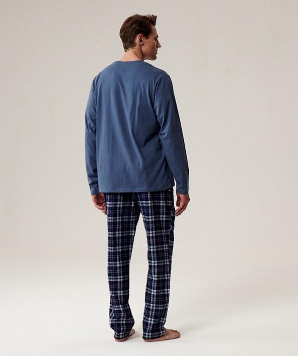 Пижама мужская Atlantic NMP-393 кофта/брюки трикотаж/фланель S Синий/Голубой (2802477727) - фото 2 Пижама мужская Atlantic NMP-393 кофта/брюки трикотаж/фланель S Синий/Голубой (2802477727) - фото 2