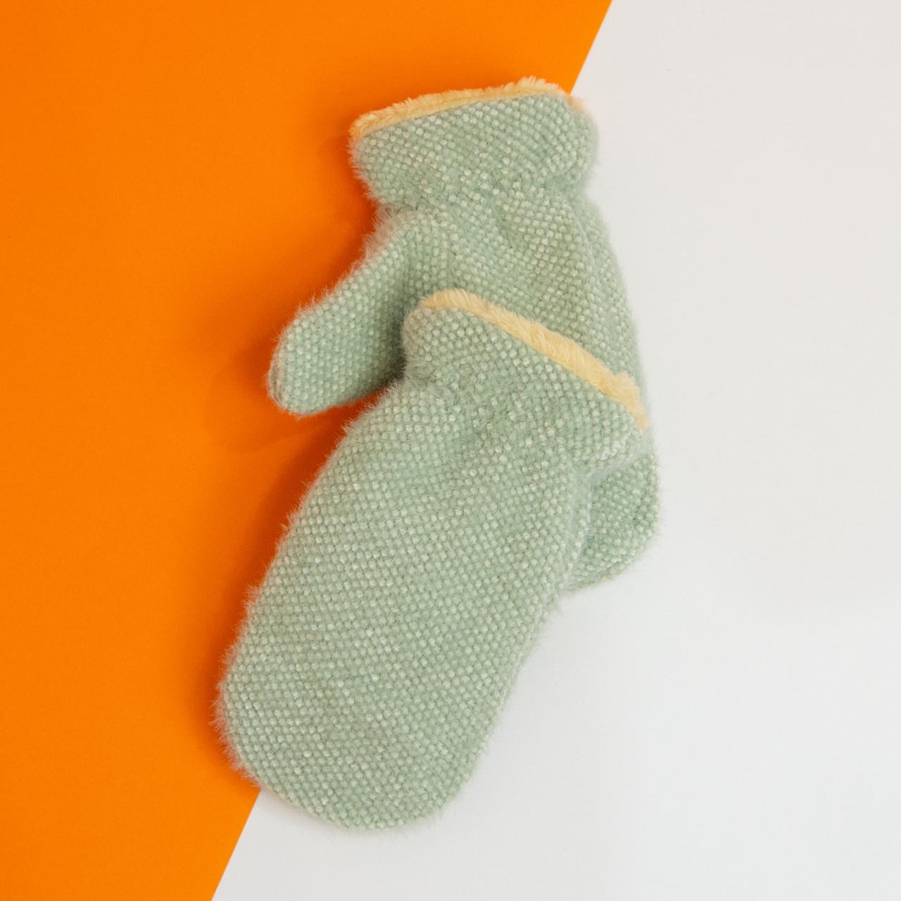 Варежки подростковые от 12 лет зимние 20-1-66 Светло-зеленый (DR010143)