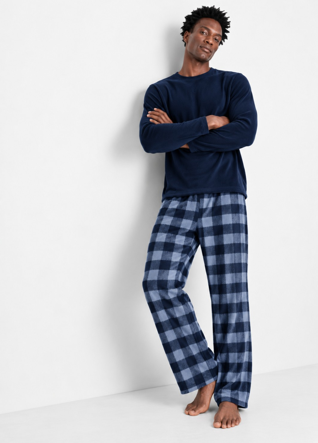 Пижама мужская PRIMARK Pyjamas Long sleeve флисовая S Синий (276)