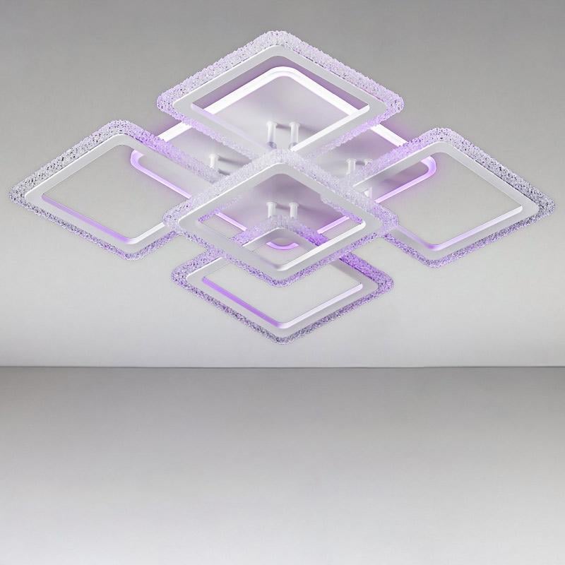 Стельова люстра LED з підсвічуванням Light House SC-18205/4+1C 130W+14W 2.4G 530х530х120 мм Білий